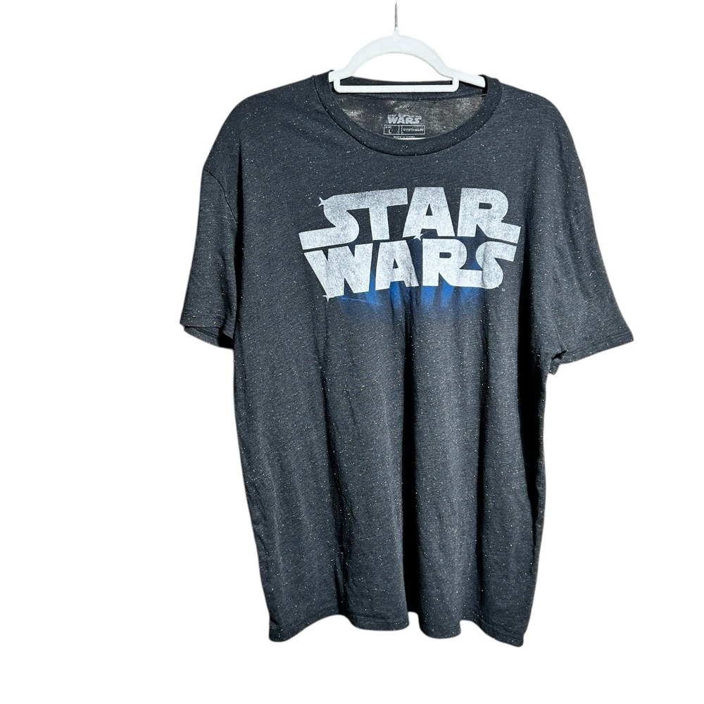 Star Wars Logo Speckled Graphic Tee Men's L Movie T-shirt